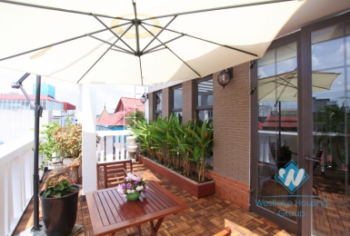 Terrace garden 1 bedroom apartment for rent in Ba Dinh, Hanoi